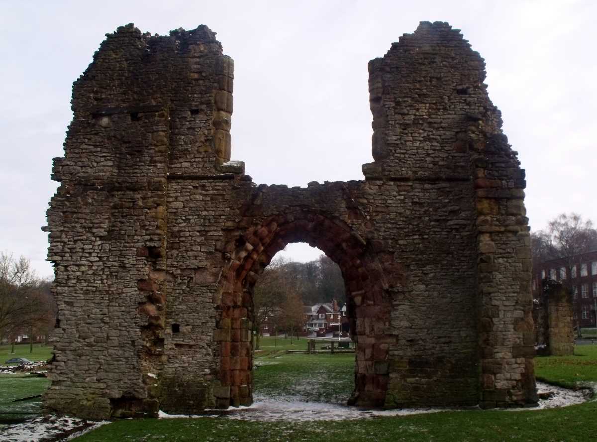The ruins of Dudley Priory in Priory Park, Dudley